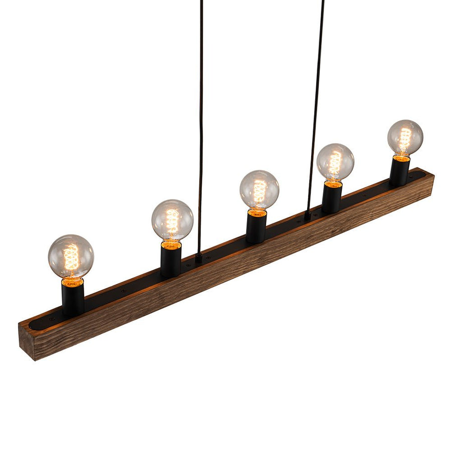 LightFixturesUSA - Modern Farmhouse Pine Wooden Linear Island Chandelier - Chandelier - Pine Wood - 