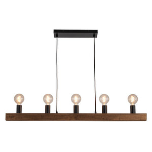 LightFixturesUSA - Modern Farmhouse Pine Wooden Linear Island Chandelier - Chandelier - Pine Wood - 