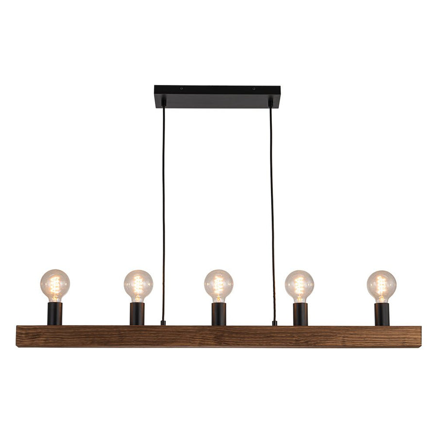 LightFixturesUSA - Modern Farmhouse Pine Wooden Linear Island Chandelier - Chandelier - Pine Wood - 