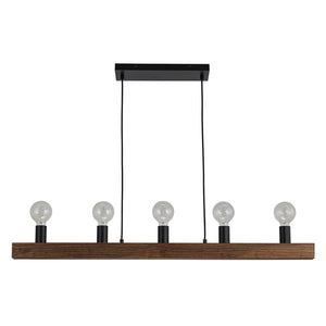 LightFixturesUSA - Modern Farmhouse Pine Wooden Linear Island Chandelier - Chandelier - Pine Wood - 