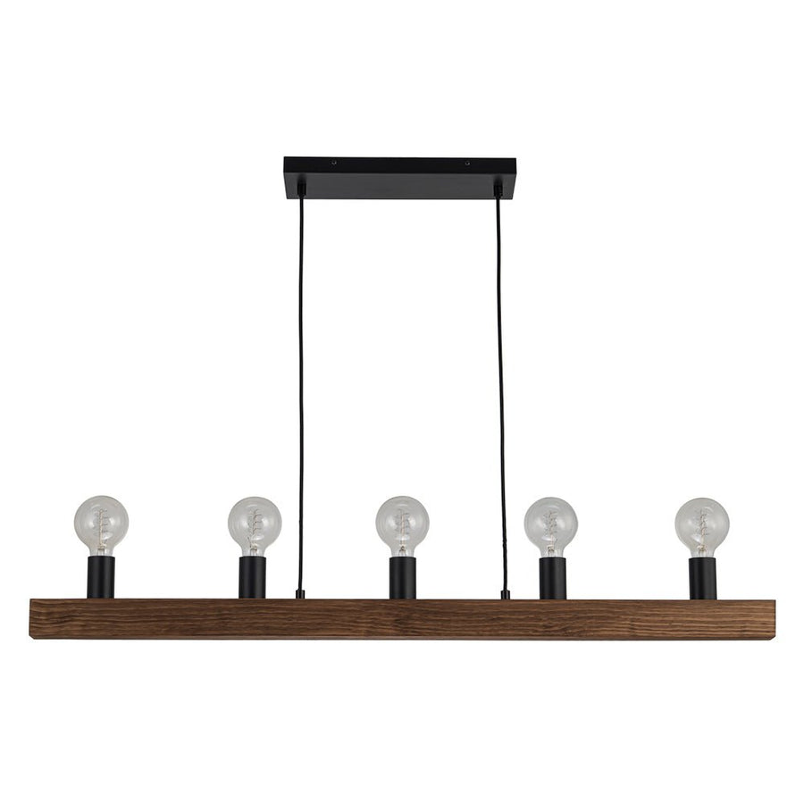 LightFixturesUSA - Modern Farmhouse Pine Wooden Linear Island Chandelier - Chandelier - Pine Wood - 