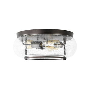 LightFixturesUSA - Modern Farmhouse Seeded Glass Round Ceiling Light - Ceiling Light - Oil - Rubbed Bronze - 