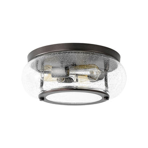 LightFixturesUSA - Modern Farmhouse Seeded Glass Round Ceiling Light - Ceiling Light - Oil - Rubbed Bronze - 