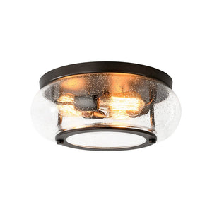 LightFixturesUSA - Modern Farmhouse Seeded Glass Round Ceiling Light - Ceiling Light - Oil - Rubbed Bronze - 