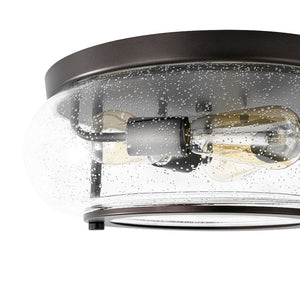 LightFixturesUSA - Modern Farmhouse Seeded Glass Round Ceiling Light - Ceiling Light - Oil - Rubbed Bronze - 