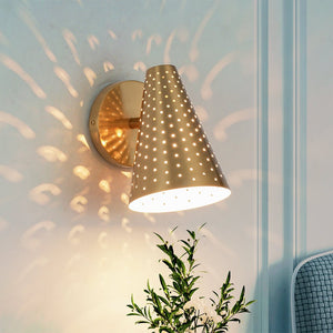 LightFixturesUSA - Modern Funky 1 - Light Starry Pinhole Cone Wall Sconce - Wall Sconce - Brass - 