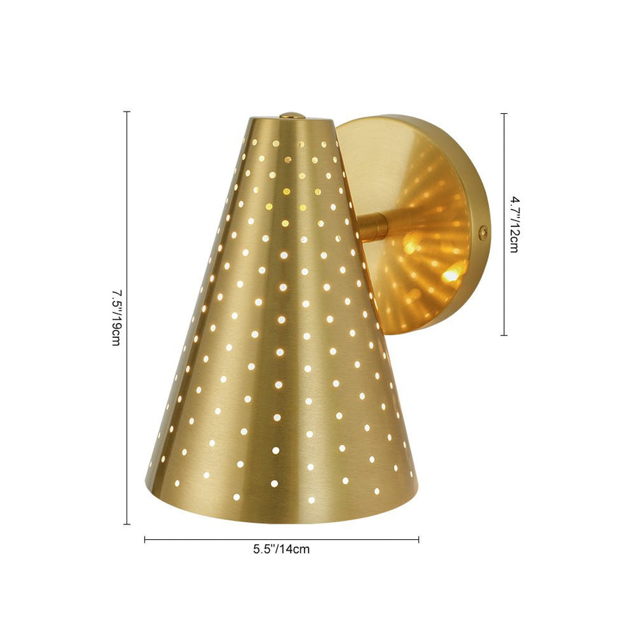 LightFixturesUSA - Modern Funky 1 - Light Starry Pinhole Cone Wall Sconce - Wall Sconce - Nickel - 