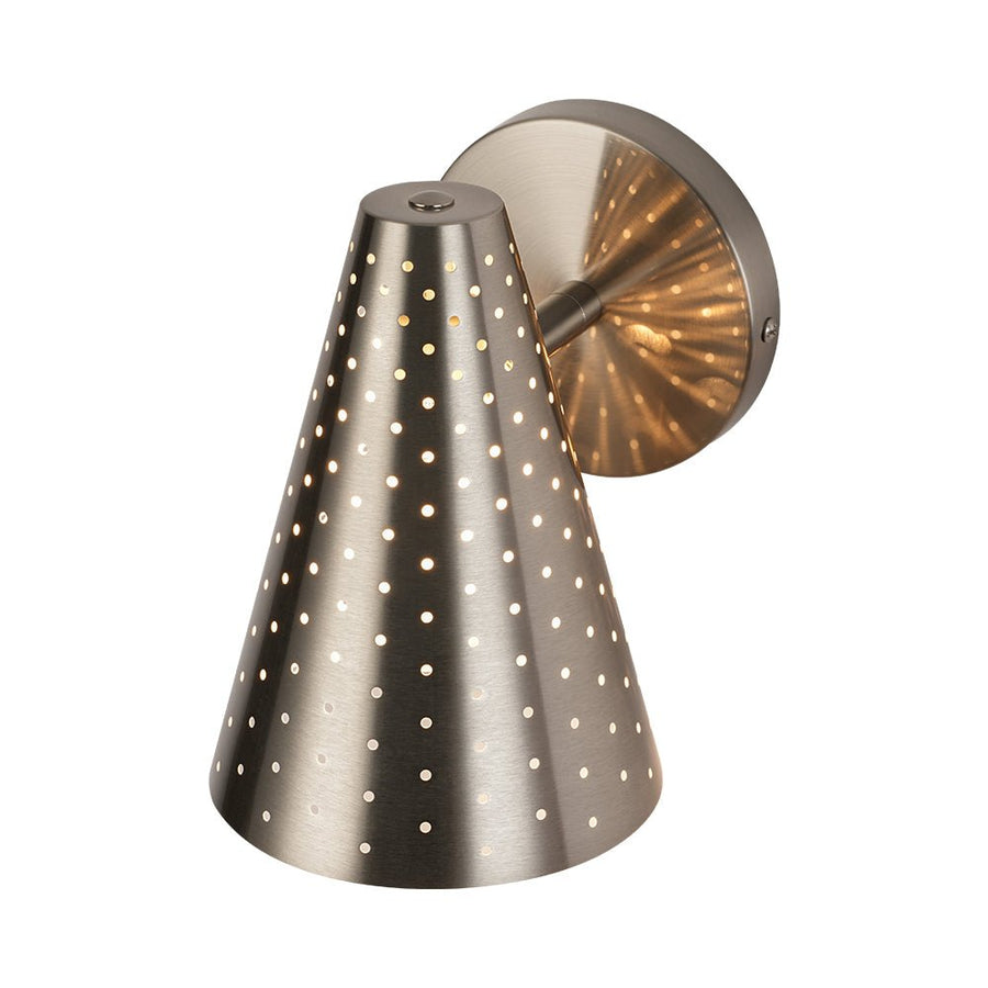 LightFixturesUSA - Modern Funky 1 - Light Starry Pinhole Cone Wall Sconce - Wall Sconce - Nickel - 