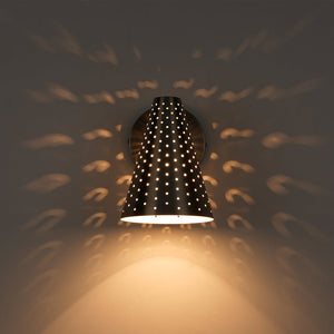 LightFixturesUSA - Modern Funky 1 - Light Starry Pinhole Cone Wall Sconce - Wall Sconce - Nickel - 