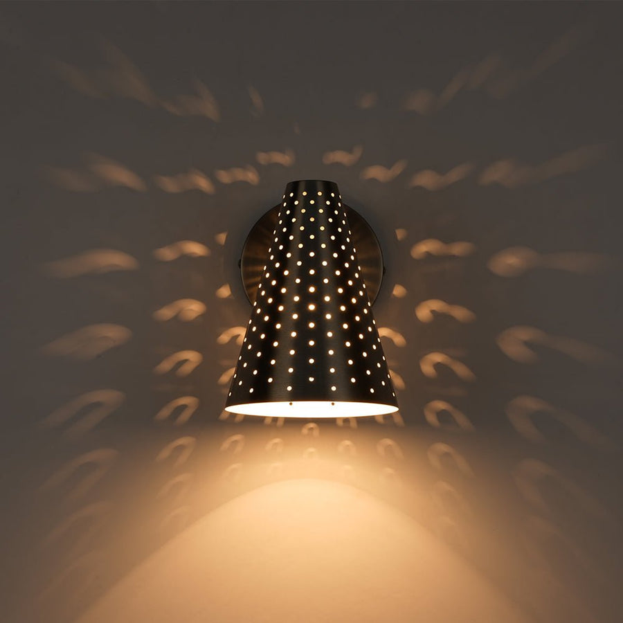 LightFixturesUSA - Modern Funky 1 - Light Starry Pinhole Cone Wall Sconce - Wall Sconce - Nickel - 