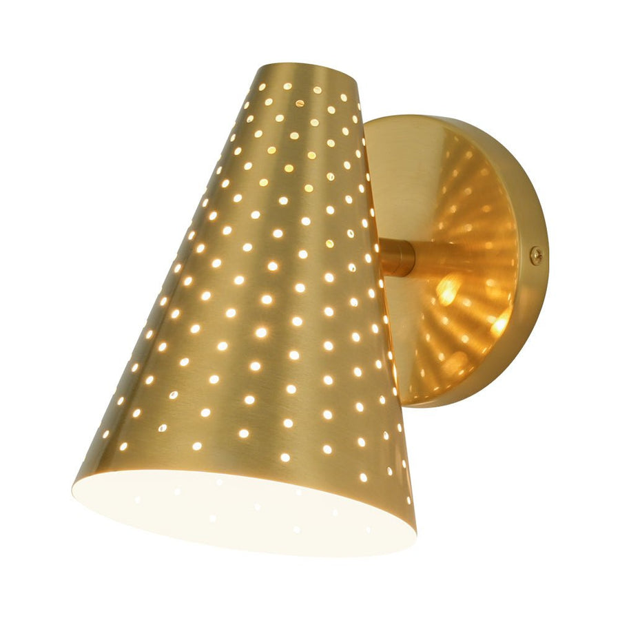 LightFixturesUSA - Modern Funky 1 - Light Starry Pinhole Cone Wall Sconce - Wall Sconce - Nickel - 