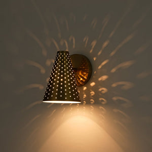 LightFixturesUSA - Modern Funky 1 - Light Starry Pinhole Cone Wall Sconce - Wall Sconce - Nickel - 