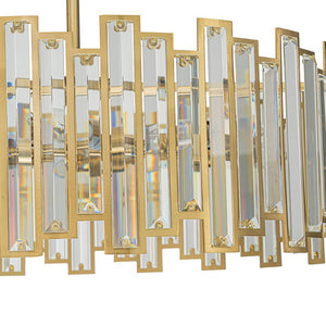 LightFixturesUSA - Modern Glam Brass 6 - Light Crystal Drum Cage Chandelier - Chandelier - Brass - 