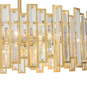LightFixturesUSA - Modern Glam Brass 6 - Light Crystal Drum Cage Chandelier - Chandelier - Brass - 