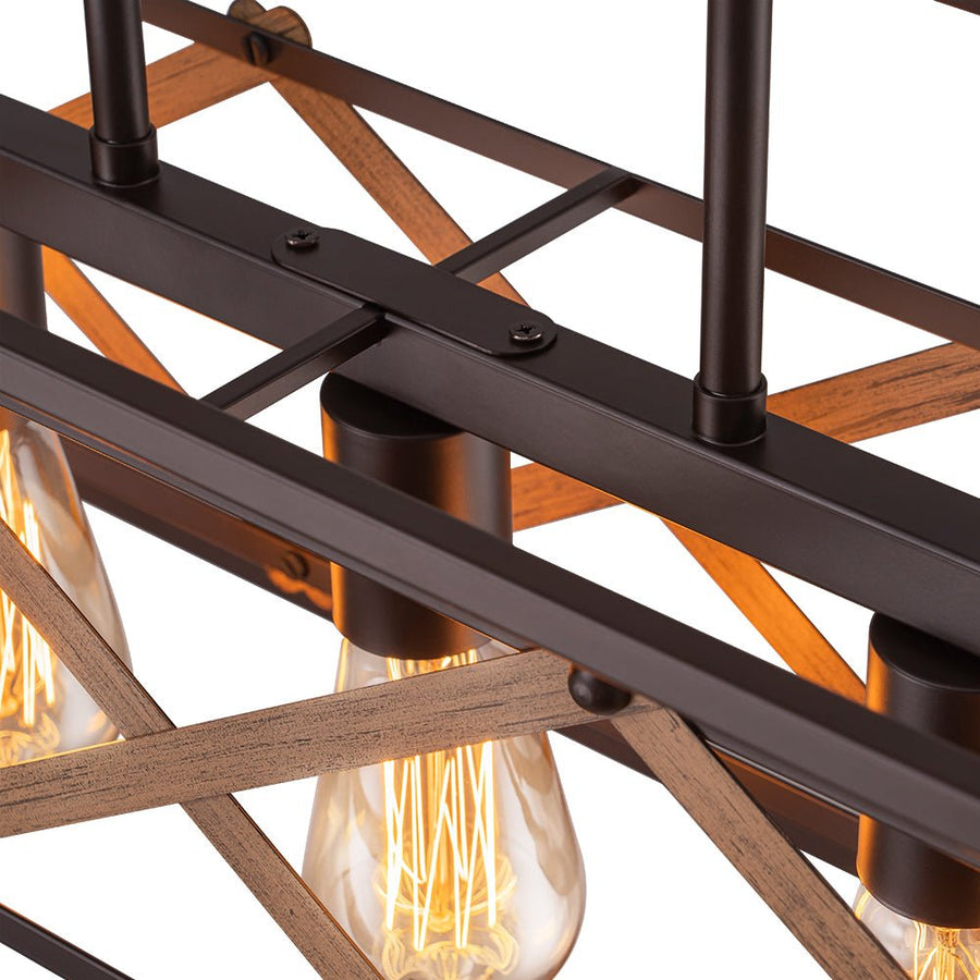 LightFixturesUSA - Modern Industrial Cross Linear Island Chandelier - Chandelier - 5 - Light - 