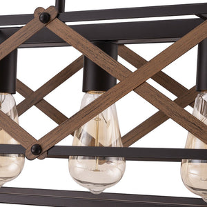 LightFixturesUSA - Modern Industrial Cross Linear Island Chandelier - Chandelier - 5 - Light - 