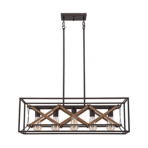 LightFixturesUSA - Modern Industrial Cross Linear Island Chandelier - Chandelier - 5 - Light - 