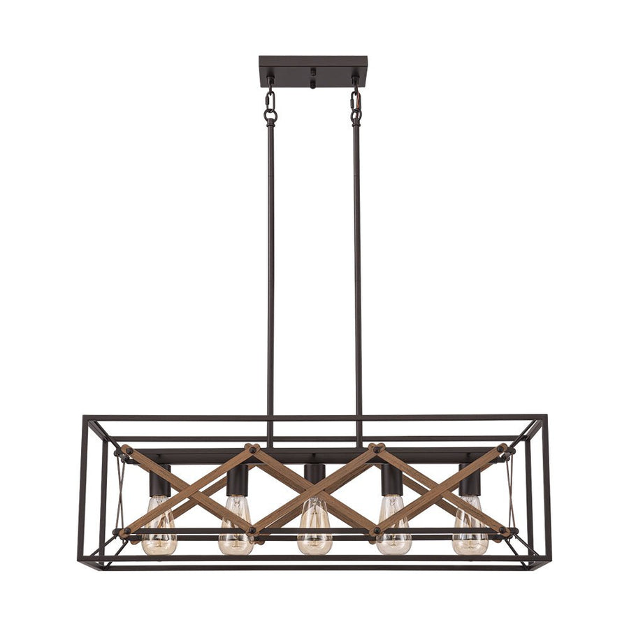 LightFixturesUSA - Modern Industrial Cross Linear Island Chandelier - Chandelier - 5 - Light - 