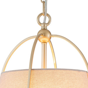 LightFixturesUSA - Modern Ivory Linen Conical Drum Cage Pendant Light - Ceiling Light - 14.6 in. - 