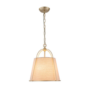 LightFixturesUSA - Modern Ivory Linen Conical Drum Cage Pendant Light - Ceiling Light - 14.6 in. - 