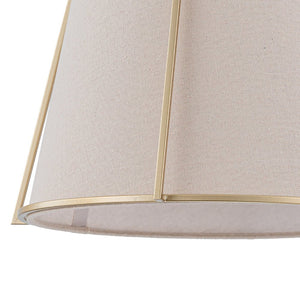 LightFixturesUSA - Modern Ivory Linen Conical Drum Cage Pendant Light - Ceiling Light - 14.6 in. - 