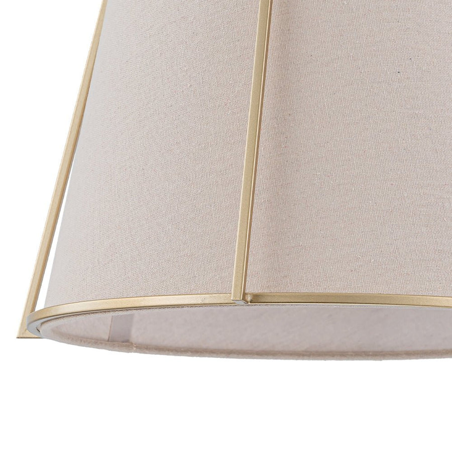 LightFixturesUSA - Modern Ivory Linen Conical Drum Cage Pendant Light - Ceiling Light - 14.6 in. - 