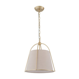 LightFixturesUSA - Modern Ivory Linen Conical Drum Cage Pendant Light - Ceiling Light - 14.6 in. - 