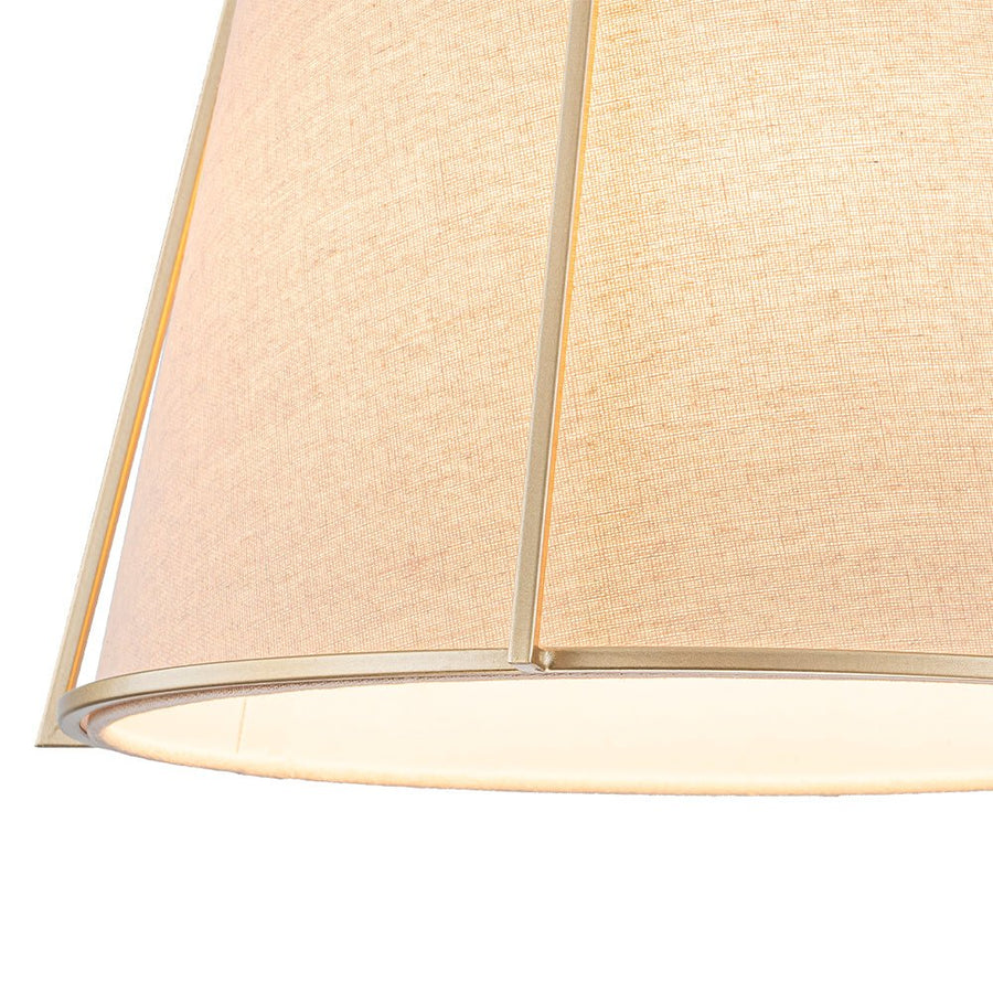 LightFixturesUSA - Modern Ivory Linen Conical Drum Cage Pendant Light - Ceiling Light - 14.6 in. - 
