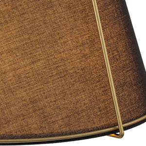 LightFixturesUSA - Modern Linen Conical Drum Cage Pendant Light - Ceiling Light - 15 in. - Black+Brass