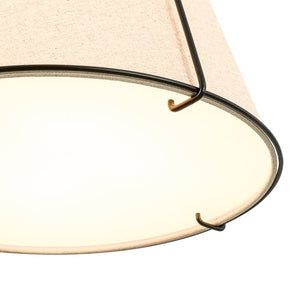 LightFixturesUSA - Modern Linen Conical Drum Cage Pendant Light - Ceiling Light - Black/15 in - 