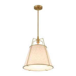 LightFixturesUSA - Modern Linen Conical Drum Cage Pendant Light - Ceiling Light - Black/15 in - 