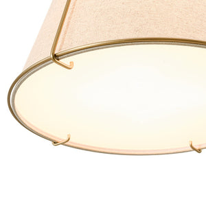 LightFixturesUSA - Modern Linen Conical Drum Cage Pendant Light - Ceiling Light - Black/15 in - 