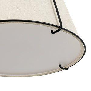 LightFixturesUSA - Modern Linen Conical Drum Cage Pendant Light - Ceiling Light - Black/15 in - 