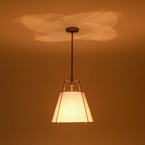 LightFixturesUSA - Modern Linen Conical Drum Cage Pendant Light - Ceiling Light - Black/15 in - 