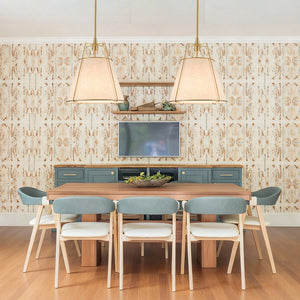 LightFixturesUSA - Modern Linen Conical Drum Cage Pendant Light - Ceiling Light - Brass/15 in - 