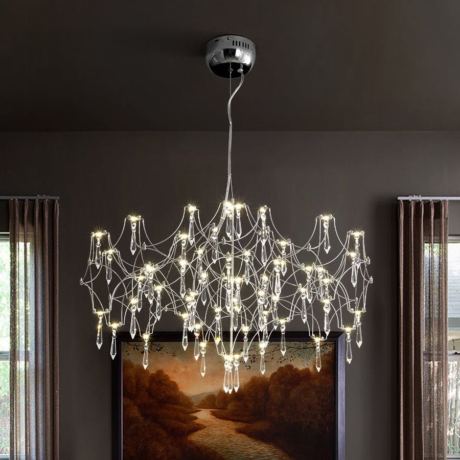 Modern Luxe Glam Starry Sky LED Crystal Chandelier | LightFixturesUSA