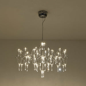 LightFixturesUSA - Modern Luxe Glam Starry Sky LED Crystal Chandelier - Chandelier - Chrome - 