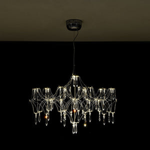 LightFixturesUSA - Modern Luxe Glam Starry Sky LED Crystal Chandelier - Chandelier - Chrome - 