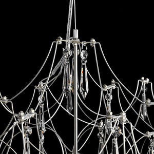 LightFixturesUSA - Modern Luxe Glam Starry Sky LED Crystal Chandelier - Chandelier - Chrome - 