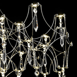 LightFixturesUSA - Modern Luxe Glam Starry Sky LED Crystal Chandelier - Chandelier - Chrome - 