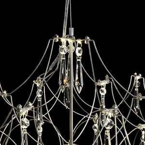 LightFixturesUSA - Modern Luxe Glam Starry Sky LED Crystal Chandelier - Chandelier - Chrome - 