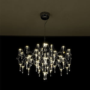 LightFixturesUSA - Modern Luxe Glam Starry Sky LED Crystal Chandelier - Chandelier - Chrome - 