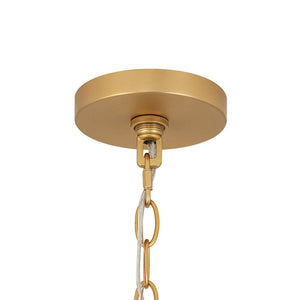 LightFixturesUSA - Modern Mid - Century Fabric Tall Cone Cage Pendant Light - Ceiling Light - Brass - 