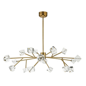 LightFixturesUSA - Modern Mid - century Glam Branch Crystal Sputnik Chandelier - Chandelier - Brass - 