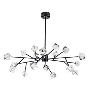 LightFixturesUSA - Modern Mid - century Glam Branch Crystal Sputnik Chandelier - Chandelier - Brass - 