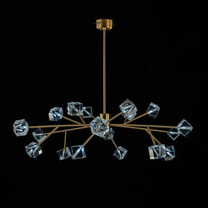 LightFixturesUSA - Modern Mid - century Glam Branch Crystal Sputnik Chandelier - Chandelier - Brass - 