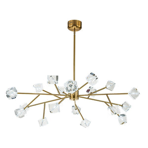 LightFixturesUSA - Modern Mid - century Glam Branch Crystal Sputnik Chandelier - Chandelier - Brass - 