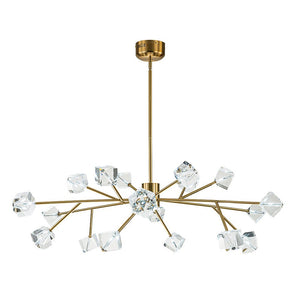 LightFixturesUSA - Modern Mid - century Glam Branch Crystal Sputnik Chandelier - Chandelier - Brass - 