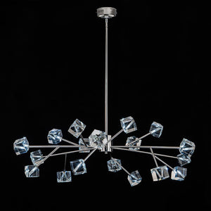 LightFixturesUSA - Modern Mid - century Glam Branch Crystal Sputnik Chandelier - Chandelier - Brass - 