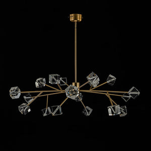 LightFixturesUSA - Modern Mid - century Glam Branch Crystal Sputnik Chandelier - Chandelier - Brass - 